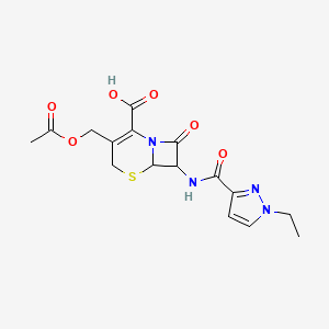 3-[(acetyloxy)methyl]-7-{[(1-ethyl-1H-pyrazol-3-yl)carbonyl]amino}-8-oxo-5-thia-1-azabicyclo[4.2.0]oct-2-ene-2-carboxylic acid