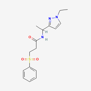 N-[1-(1-ethyl-1H-pyrazol-3-yl)ethyl]-3-(phenylsulfonyl)propanamide