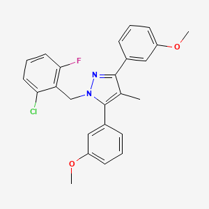 molecular formula C25H22ClFN2O2 B10937474 1-(2-chloro-6-fluorobenzyl)-3,5-bis(3-methoxyphenyl)-4-methyl-1H-pyrazole 