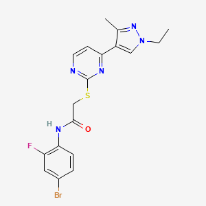 N-(4-bromo-2-fluorophenyl)-2-{[4-(1-ethyl-3-methyl-1H-pyrazol-4-yl)pyrimidin-2-yl]sulfanyl}acetamide