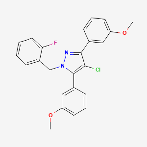 4-chloro-1-(2-fluorobenzyl)-3,5-bis(3-methoxyphenyl)-1H-pyrazole