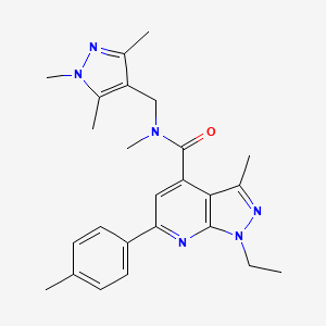 1-ethyl-N,3-dimethyl-6-(4-methylphenyl)-N-[(1,3,5-trimethyl-1H-pyrazol-4-yl)methyl]-1H-pyrazolo[3,4-b]pyridine-4-carboxamide