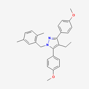 1-(2,5-dimethylbenzyl)-4-ethyl-3,5-bis(4-methoxyphenyl)-1H-pyrazole