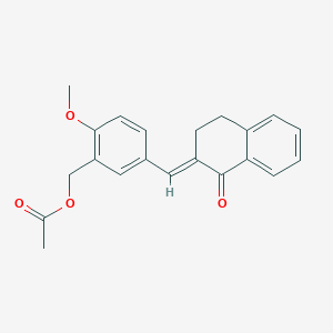 2-methoxy-5-[(E)-(1-oxo-3,4-dihydronaphthalen-2(1H)-ylidene)methyl]benzyl acetate