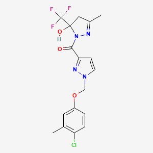 {1-[(4-chloro-3-methylphenoxy)methyl]-1H-pyrazol-3-yl}[5-hydroxy-3-methyl-5-(trifluoromethyl)-4,5-dihydro-1H-pyrazol-1-yl]methanone