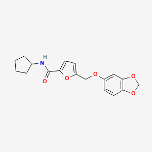 5-[(1,3-benzodioxol-5-yloxy)methyl]-N-cyclopentylfuran-2-carboxamide