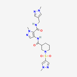 N-(1-methyl-5-{[(1-methyl-1H-pyrazol-4-yl)methyl]carbamoyl}-1H-pyrazol-4-yl)-1-[(1-methyl-1H-pyrazol-4-yl)sulfonyl]piperidine-3-carboxamide