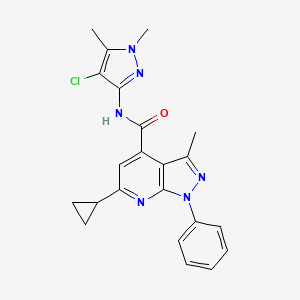 N-(4-chloro-1,5-dimethyl-1H-pyrazol-3-yl)-6-cyclopropyl-3-methyl-1-phenyl-1H-pyrazolo[3,4-b]pyridine-4-carboxamide