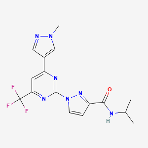 1-[4-(1-methyl-1H-pyrazol-4-yl)-6-(trifluoromethyl)pyrimidin-2-yl]-N-(propan-2-yl)-1H-pyrazole-3-carboxamide