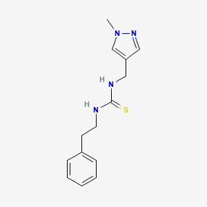 1-[(1-methyl-1H-pyrazol-4-yl)methyl]-3-(2-phenylethyl)thiourea