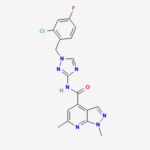 N-[1-(2-chloro-4-fluorobenzyl)-1H-1,2,4-triazol-3-yl]-1,6-dimethyl-1H-pyrazolo[3,4-b]pyridine-4-carboxamide