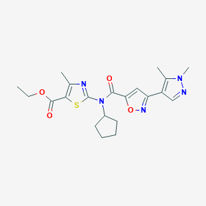 ethyl 2-(cyclopentyl{[3-(1,5-dimethyl-1H-pyrazol-4-yl)-1,2-oxazol-5-yl]carbonyl}amino)-4-methyl-1,3-thiazole-5-carboxylate