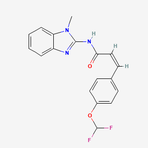 (2Z)-3-[4-(difluoromethoxy)phenyl]-N-(1-methyl-1H-benzimidazol-2-yl)prop-2-enamide