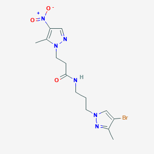 N-[3-(4-bromo-3-methyl-1H-pyrazol-1-yl)propyl]-3-(5-methyl-4-nitro-1H-pyrazol-1-yl)propanamide