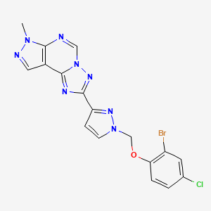 2-{1-[(2-bromo-4-chlorophenoxy)methyl]-1H-pyrazol-3-yl}-7-methyl-7H-pyrazolo[4,3-e][1,2,4]triazolo[1,5-c]pyrimidine