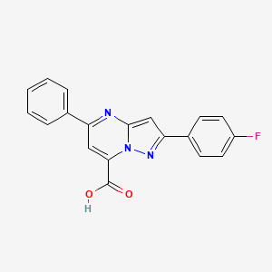 molecular formula C19H12FN3O2 B10937725 2-(4-Fluorophenyl)-5-phenylpyrazolo[1,5-a]pyrimidine-7-carboxylic acid 