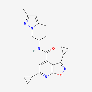 3,6-dicyclopropyl-N-[1-(3,5-dimethyl-1H-pyrazol-1-yl)propan-2-yl][1,2]oxazolo[5,4-b]pyridine-4-carboxamide