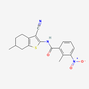 N-(3-cyano-6-methyl-4,5,6,7-tetrahydro-1-benzothiophen-2-yl)-2-methyl-3-nitrobenzamide