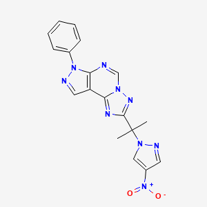 2-[1-Methyl-1-(4-nitro-1H-pyrazol-1-YL)ethyl]-7-phenyl-7H-pyrazolo[4,3-E][1,2,4]triazolo[1,5-C]pyrimidine