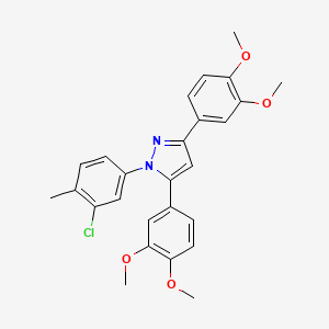 1-(3-chloro-4-methylphenyl)-3,5-bis(3,4-dimethoxyphenyl)-1H-pyrazole