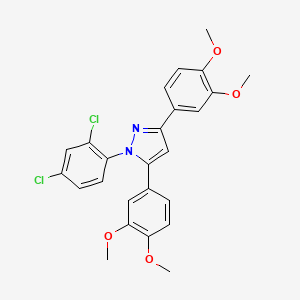 molecular formula C25H22Cl2N2O4 B10937807 1-(2,4-dichlorophenyl)-3,5-bis(3,4-dimethoxyphenyl)-1H-pyrazole 