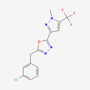 2-(3-chlorobenzyl)-5-[1-methyl-5-(trifluoromethyl)-1H-pyrazol-3-yl]-1,3,4-oxadiazole