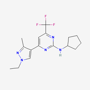 N-cyclopentyl-4-(1-ethyl-3-methyl-1H-pyrazol-4-yl)-6-(trifluoromethyl)pyrimidin-2-amine