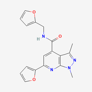 6-(furan-2-yl)-N-(furan-2-ylmethyl)-1,3-dimethyl-1H-pyrazolo[3,4-b]pyridine-4-carboxamide