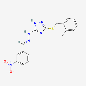 5-[(2-methylbenzyl)sulfanyl]-3-[(2E)-2-(3-nitrobenzylidene)hydrazinyl]-1H-1,2,4-triazole