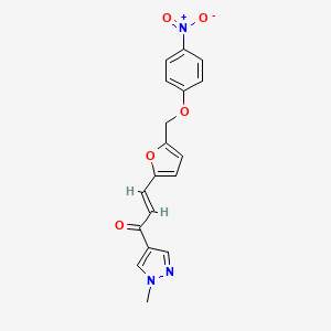 (2E)-1-(1-methyl-1H-pyrazol-4-yl)-3-{5-[(4-nitrophenoxy)methyl]furan-2-yl}prop-2-en-1-one