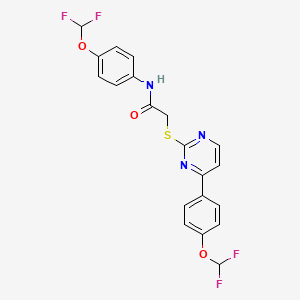 N-[4-(difluoromethoxy)phenyl]-2-({4-[4-(difluoromethoxy)phenyl]pyrimidin-2-yl}sulfanyl)acetamide