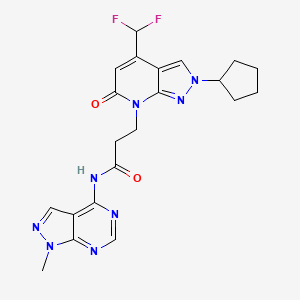 2-Cyclopentyl-4-(difluoromethyl)-2,6-dihydro-N-(1-methyl-1H-pyrazolo[3,4-d]pyrimidin-4-yl)-6-oxo-7H-pyrazolo[3,4-b]pyridine-7-propanamide