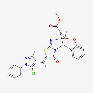 methyl (2Z)-2-[(5-chloro-3-methyl-1-phenyl-1H-pyrazol-4-yl)methylidene]-5-methyl-1-oxo-1,2-dihydro-5H,11H-5,11-methano[1,3]thiazolo[2,3-d][1,3,5]benzoxadiazocine-13-carboxylate