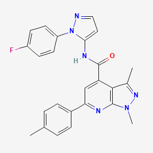 N-[1-(4-fluorophenyl)-1H-pyrazol-5-yl]-1,3-dimethyl-6-(4-methylphenyl)-1H-pyrazolo[3,4-b]pyridine-4-carboxamide