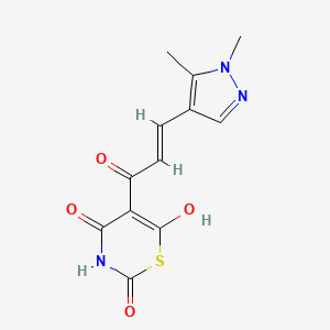 5-[(2E)-3-(1,5-dimethyl-1H-pyrazol-4-yl)prop-2-enoyl]-4-hydroxy-2H-1,3-thiazine-2,6(3H)-dione