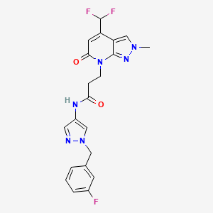 3-[4-(difluoromethyl)-2-methyl-6-oxo-2,6-dihydro-7H-pyrazolo[3,4-b]pyridin-7-yl]-N-[1-(3-fluorobenzyl)-1H-pyrazol-4-yl]propanamide