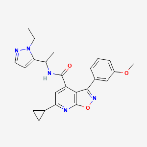 6-cyclopropyl-N-[1-(1-ethyl-1H-pyrazol-5-yl)ethyl]-3-(3-methoxyphenyl)[1,2]oxazolo[5,4-b]pyridine-4-carboxamide