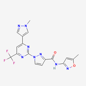 N-(5-methyl-1,2-oxazol-3-yl)-1-[4-(1-methyl-1H-pyrazol-4-yl)-6-(trifluoromethyl)pyrimidin-2-yl]-1H-pyrazole-3-carboxamide