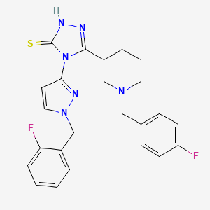 5-[1-(4-fluorobenzyl)piperidin-3-yl]-4-[1-(2-fluorobenzyl)-1H-pyrazol-3-yl]-4H-1,2,4-triazole-3-thiol