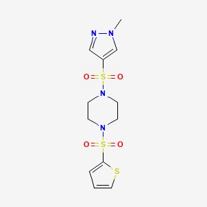 1-[(1-methyl-1H-pyrazol-4-yl)sulfonyl]-4-(thiophen-2-ylsulfonyl)piperazine