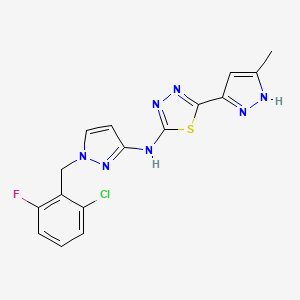 N-[1-(2-chloro-6-fluorobenzyl)-1H-pyrazol-3-yl]-5-(5-methyl-1H-pyrazol-3-yl)-1,3,4-thiadiazol-2-amine