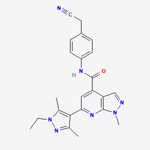 N-[4-(cyanomethyl)phenyl]-6-(1-ethyl-3,5-dimethyl-1H-pyrazol-4-yl)-1-methyl-1H-pyrazolo[3,4-b]pyridine-4-carboxamide