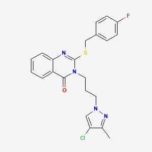 3-[3-(4-chloro-3-methyl-1H-pyrazol-1-yl)propyl]-2-[(4-fluorobenzyl)sulfanyl]quinazolin-4(3H)-one