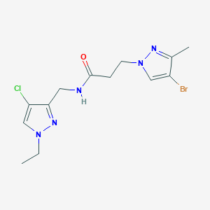 3-(4-bromo-3-methyl-1H-pyrazol-1-yl)-N-[(4-chloro-1-ethyl-1H-pyrazol-3-yl)methyl]propanamide