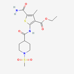 Ethyl 5-carbamoyl-4-methyl-2-({[1-(methylsulfonyl)piperidin-4-yl]carbonyl}amino)thiophene-3-carboxylate