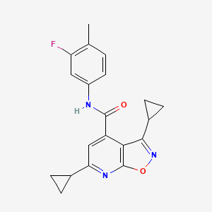 3,6-dicyclopropyl-N-(3-fluoro-4-methylphenyl)[1,2]oxazolo[5,4-b]pyridine-4-carboxamide