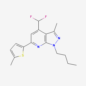 molecular formula C17H19F2N3S B10937998 1-butyl-4-(difluoromethyl)-3-methyl-6-(5-methylthiophen-2-yl)-1H-pyrazolo[3,4-b]pyridine 