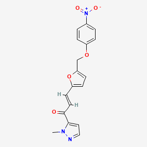 (2E)-1-(1-methyl-1H-pyrazol-5-yl)-3-{5-[(4-nitrophenoxy)methyl]furan-2-yl}prop-2-en-1-one