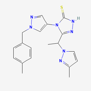 4-[1-(4-methylbenzyl)-1H-pyrazol-4-yl]-5-[1-(3-methyl-1H-pyrazol-1-yl)ethyl]-4H-1,2,4-triazole-3-thiol