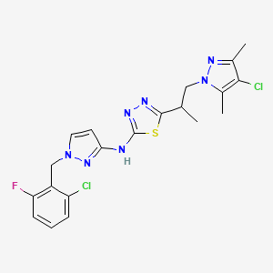 5-[1-(4-chloro-3,5-dimethyl-1H-pyrazol-1-yl)propan-2-yl]-N-[1-(2-chloro-6-fluorobenzyl)-1H-pyrazol-3-yl]-1,3,4-thiadiazol-2-amine